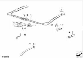 Sliding lifting roof drive — BMW E36 factory diagram