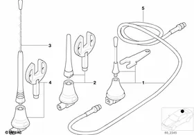 Single parts f telephone roof antenna — BMW E36 factory diagram