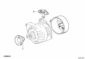 Alternator, individual parts 70A — BMW E36 factory diagram