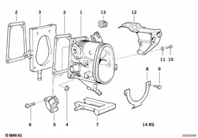 Throttle housing assy/heating element — BMW E36 factory diagram