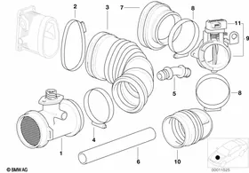 Mass air flow sensor/ASC — BMW E36 factory diagram