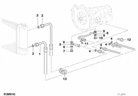 Transmission oil cooling — BMW E36 factory diagram
