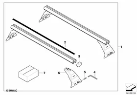 New roof bar — BMW E36 factory diagram