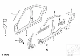 Side frame — BMW E36 factory diagram