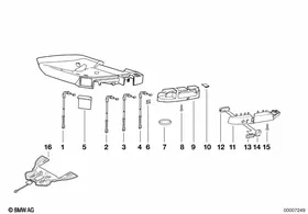 BMW sports seat part — BMW E36 factory diagram