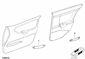 Individual interior door handles leather — BMW E36 factory diagram