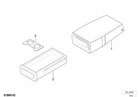 Seat, rear, centre armrest, multifunct. — BMW E36 factory diagram
