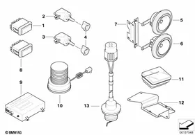 Single parts f official vehicles — BMW E36 factory diagram