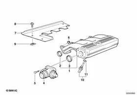 Intake manifold system-AGR — BMW E36 factory diagram