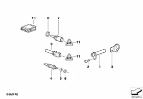 Glow plug unit/temp.sensor/trigg.contact — BMW E36 factory diagram