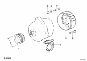 Alternator parts 95a — BMW E36 factory diagram