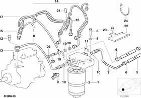 Fuel injection system Diesel — BMW E36 factory diagram