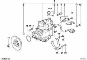 Diesel injection pump — BMW E36 factory diagram
