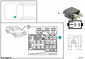 Relay, alternator switch-off K2200 — BMW E36 factory diagram