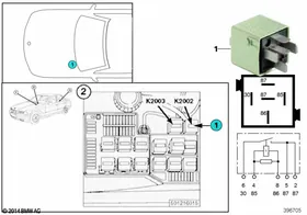 Relay, fuel pre-supply pump K2002 — BMW E36 factory diagram