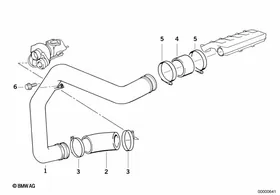Intake manifold-supercharg.air duct — BMW E36 factory diagram