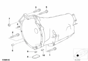Gearbox mounting — BMW E36 factory diagram