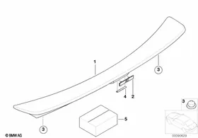 Rear spoiler M-technik — BMW E36 factory diagram