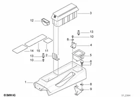 Centre console — BMW E36 factory diagram