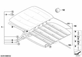 Folding top f folding sliding roof — BMW E36 factory diagram