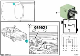 Relay, CNG K69921 — BMW E36 factory diagram