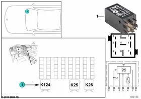 Relay, chngeover module gas/petrol K124 — BMW E36 factory diagram