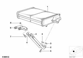 Heater radiator air conditioning — BMW E36 factory diagram
