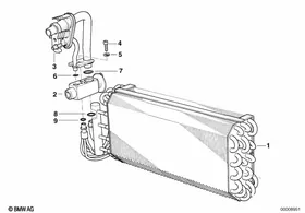 Evaporator / Expansion valve — BMW E36 factory diagram
