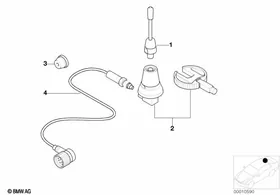 Single parts f telephone roof antenna — BMW E36 factory diagram