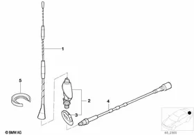 Single parts f car telephone antenna — BMW E36 factory diagram