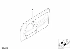 Indiv. door trim panel, partial leather — BMW E36 factory diagram
