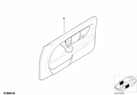 Indiv. door trim panel,airbag,part.leath — BMW E36 factory diagram
