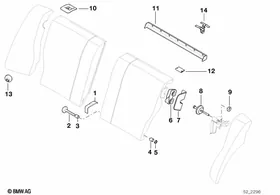 Rear seat parts — BMW E36 factory diagram