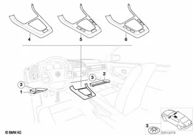 Individual fine wood trim — BMW E36 factory diagram