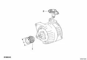 Alternator, individual parts 100A Valeo — BMW E36 factory diagram
