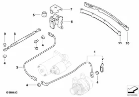 Battery cable — BMW E36 factory diagram
