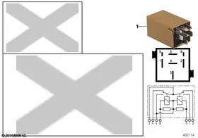 Relay, double relay green-brown — BMW E36 factory diagram