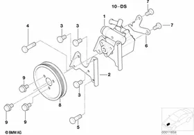 Hydro steering-vane pump m52 — BMW E36 factory diagram