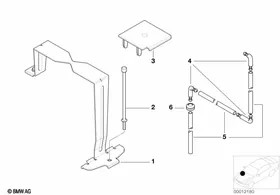 Battery holder — BMW E36 factory diagram