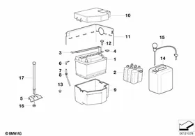 Battery, empty — BMW E36 factory diagram