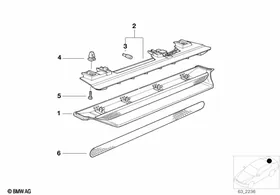 Third stoplamp/Reflector — BMW E36 factory diagram