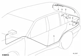 Parts f lateral/rear window antenna — BMW E36 factory diagram