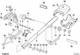 Steering column-bearing sup./single part — BMW E36 factory diagram