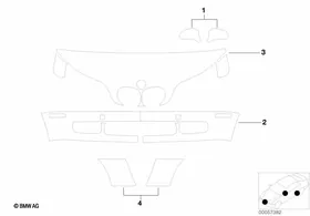 Clear covering — BMW E36 factory diagram