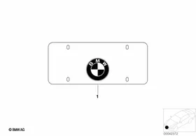 Marque License Plate Frame — BMW E36 factory diagram