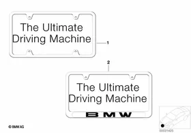 Stainless Steel License Plate Frame — BMW E36 factory diagram