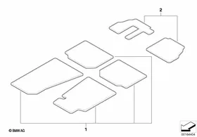 Floor Mat Set — BMW E36 factory diagram