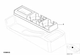 Console Valet and Cupholder — BMW E36 factory diagram
