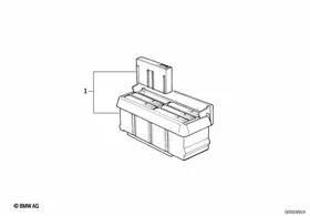 Cassette holder console — BMW E36 factory diagram